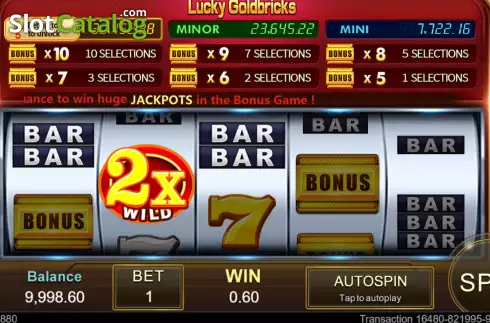 Win screen. Lucky Goldbricks slot