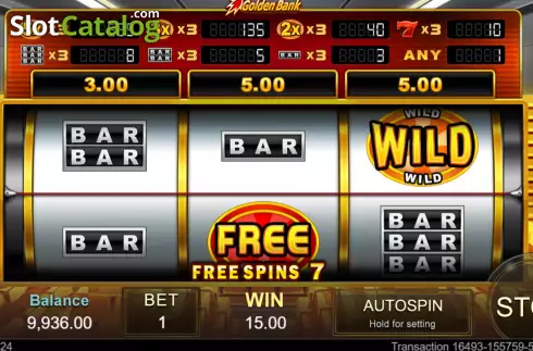Free Spins screen 2. Golden Bank slot