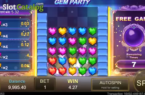 画面7. Gem Party カジノスロット