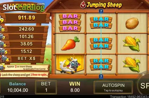Skärmdump4. Jumping Sheep slot