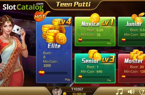 Game screen. Teen Patti (Jili Games) slot