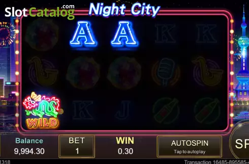 Win screen. Night City slot