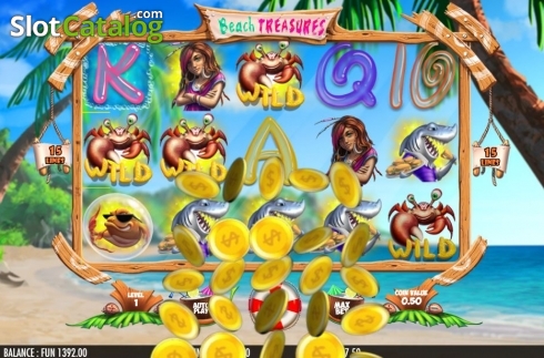 Win Screen 2. Beach Treasures slot