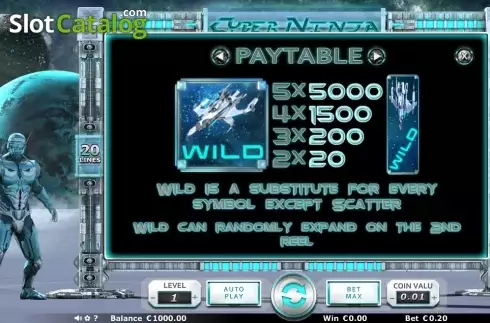 Paytable 3. Cyber Ninja slot