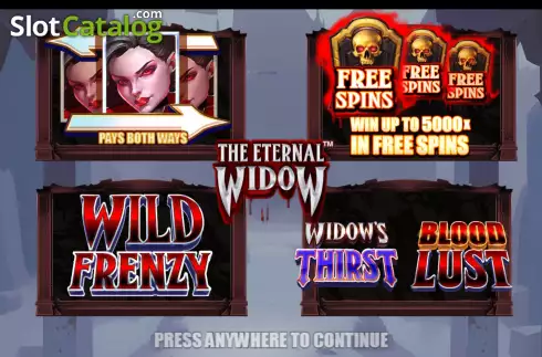 Start Screen. The Eternal Widow slot