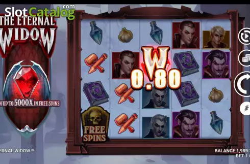 Win Screen. The Eternal Widow slot