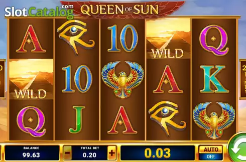 Win screen. Queen of Sun slot