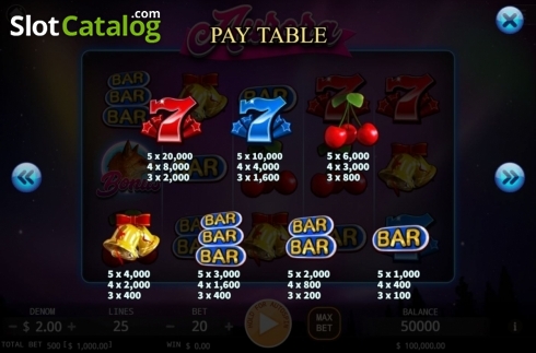 Paytable. Aurora (KA Gaming) slot