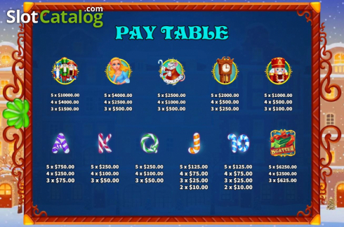 Paytable. The Nutcracker (KA Gaming) slot