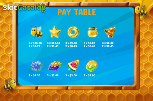 Paytable screen 2. Bumble Bee slot