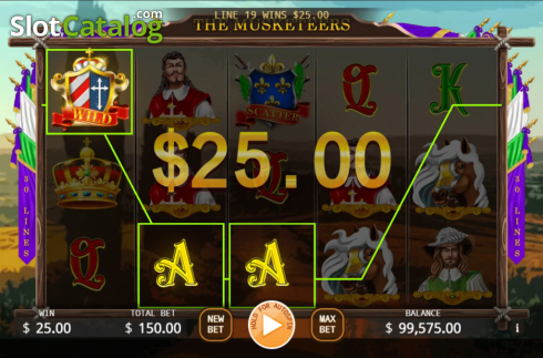 Ecran4. The Musketeers (KA Gaming) slot