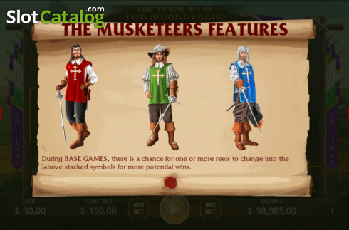 Features 2. The Musketeers (KA Gaming) slot
