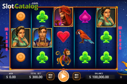 Reel Screen. Aladdin (KA Gaming) slot