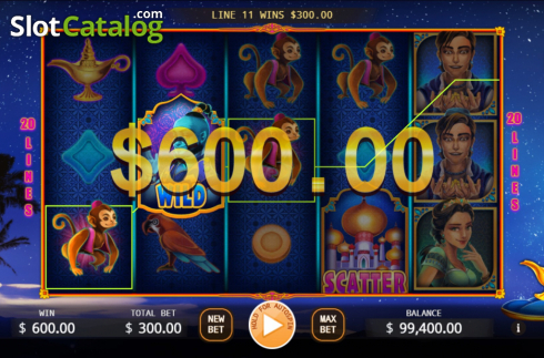 Win Screen. Aladdin (KA Gaming) slot