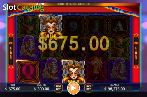 Win Screen. Masquerade (KA Gaming) slot