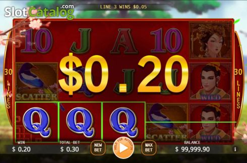 Win screen. Chinese Valentines Day slot