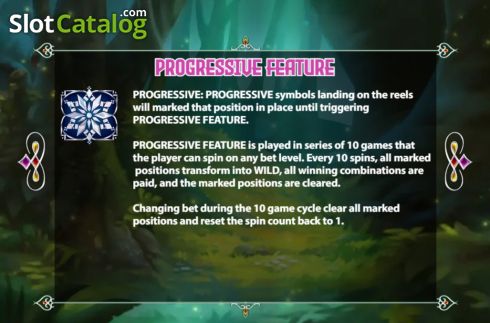 Progressive Feature screen. Fairy Forest Tale slot