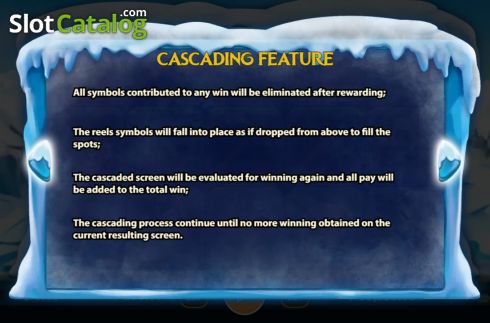 Cascading feature screen. Arctic Storm slot