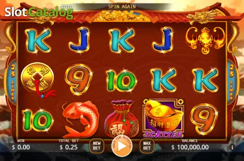 Reel screen. Golden Fish (KA Gaming) slot