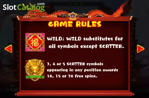 Special symbols screen. Fortune Fu slot