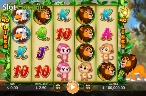 Reel screen. Lion King and Eagle King slot