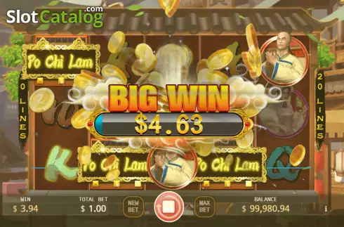 Big Win Screen. Po Chi Lam slot