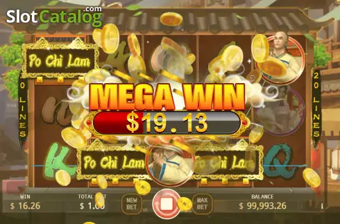 Mega Win Screen. Po Chi Lam slot