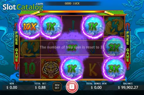Bonus Game Screen. Treasure Tiger slot