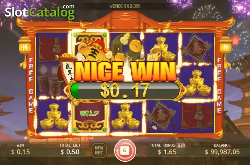 Win in Free Spins Screen. Year of the Tiger (KA Gaming) slot