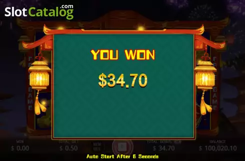 Total Win in Free Spins Screen. Year of the Tiger (KA Gaming) slot