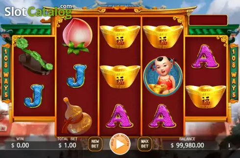 Game screen. Fu Lu Shou (KA Gaming) slot
