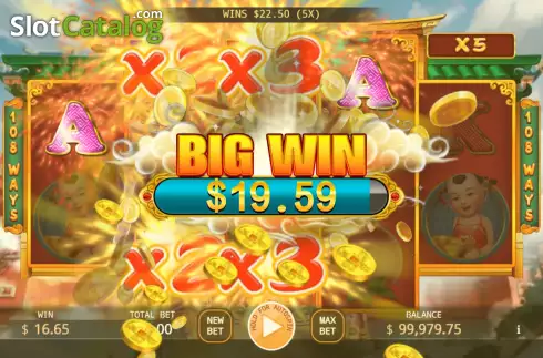 Big Win screen. Fu Lu Shou (KA Gaming) slot