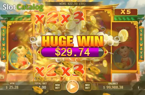 Huge Win screen. Fu Lu Shou (KA Gaming) slot