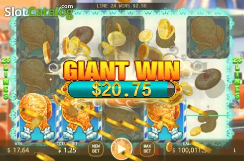 Giant Win screen. American Burger slot