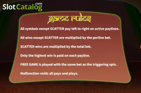 Game Rules screen. Happy Indian Chef slot