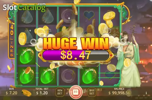 Huge Win screen. Jade Power slot