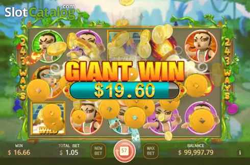 Giant Win screen. Calabash Boys slot