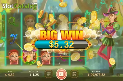 Big Win screen. Pied Piper (KA Gaming) slot