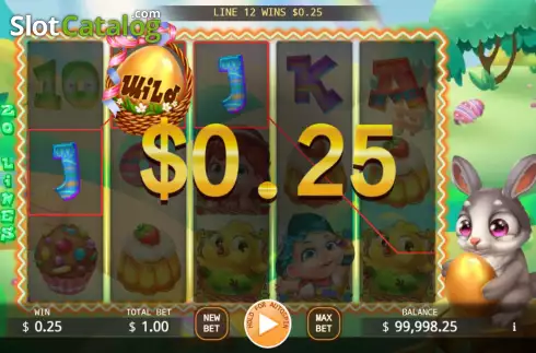Win screen. Easter Egg Party slot