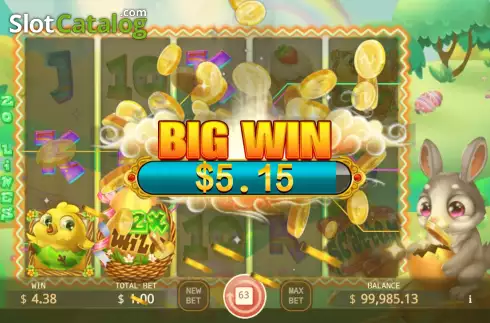 Big Win screen. Easter Egg Party slot