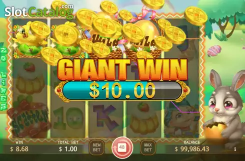 Giant Win screen. Easter Egg Party slot