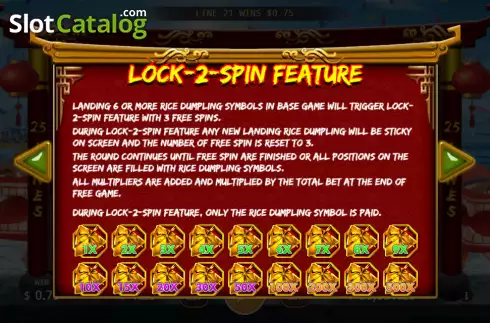 Features screen. Dragon Boat 2 Lock 2 Spin slot
