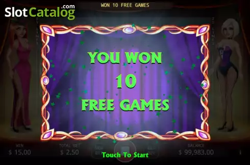 Free Games screen. Magic Queen slot