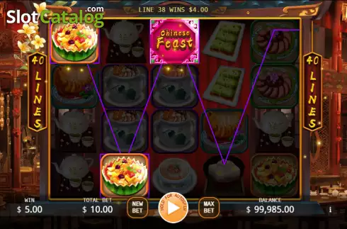 Win screen. Chinese Feast slot