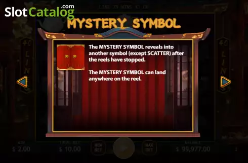 Mystery symbol screen. Chinese Feast slot