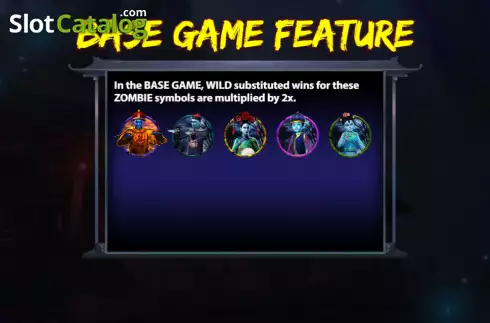 Base Game Feature screen. Zombie Expert Lock 2 Spin slot