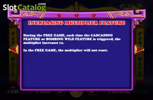 Increasing Multiplier feature screen. Ghosts Fortune slot