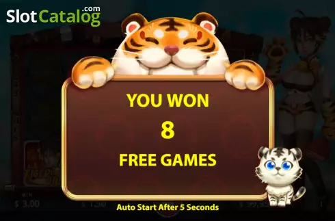Free Games screen. Tiger Girl slot