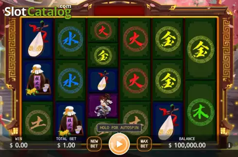 Game screen. Book of Moon Fusion Reels slot