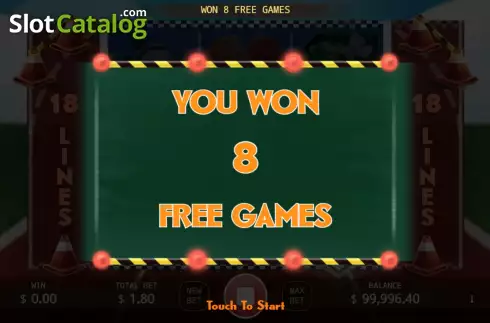 Free Games screen. Hare vs. Tortoise slot